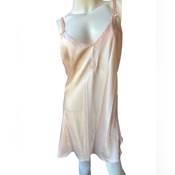 Vintage Christian Dior striped silk Floral robe and nightgown - Picture 4 of 9